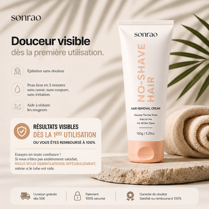 Tube de crème dépilatoire Sonrao pour femme, épilation sans douleur, format 150g